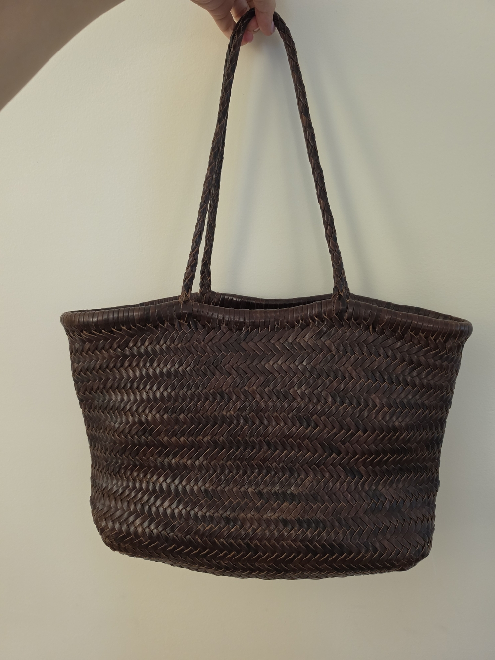 Hand-Woven Italian Full Grain Leather Basket Bag Dragon Diffusion Inspired - Picture 4 of 13